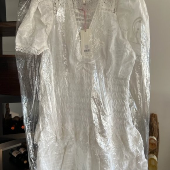 LoveShackFancy Rena Embroidered Ruffle Mini Dress - Picture 12 of 12